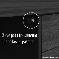 Mesa Para Escritório 4 Gavetas Com Chave Lado Direito Nogal/preto - 5