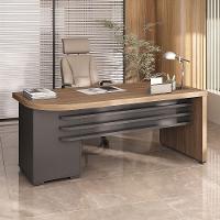 Mesa Para Escritório 4 Gavetas Com Chave Lado Direito Nogal/preto - 8