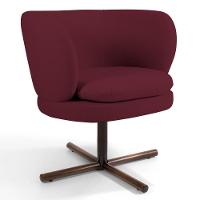 Poltrona Decorativa Sala De Estar Melissa Base Xis Giratória Veludo C-278 Marsala - Domi - 1