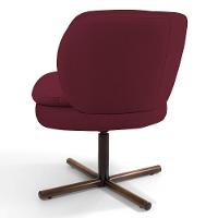 Poltrona Decorativa Sala De Estar Melissa Base Xis Giratória Veludo C-278 Marsala - Domi - 3