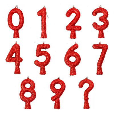 Vela De Aniversário Puro Glitter Vermelha Modelo 6