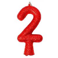 Vela De Aniversário Puro Glitter Vermelha Modelo 6 - 5