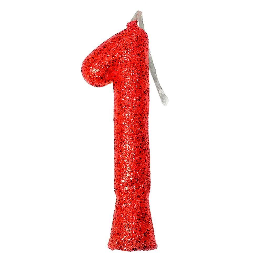 Vela De Aniversário Puro Glitter Vermelha Modelo 1 - 4