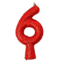Vela De Aniversário Puro Glitter Vermelha Modelo 1 - 9