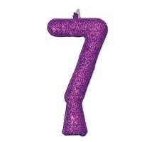 Vela De Aniversário Puro Glitter Roxa Modelo 9 - 10