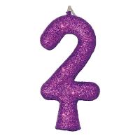 Vela De Aniversário Puro Glitter Roxa Modelo 8 - 5