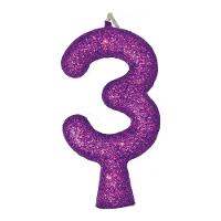 Vela De Aniversário Puro Glitter Roxa Modelo 5 - 6