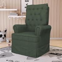 Kit 02 Poltronas De Amamentação E Descanso Com Balanço Laís G05 Linho Verde - Mpozenato - 5