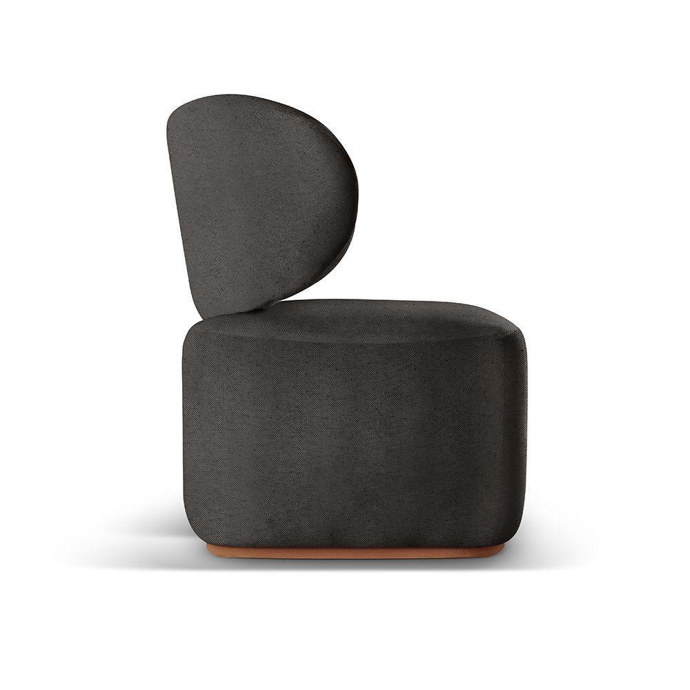 Poltrona Para Sala De Estar Moderna Sun Linho Preto 102 - 6