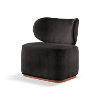 Poltrona Para Sala De Estar Moderna Sun Linho Preto 102 - 2