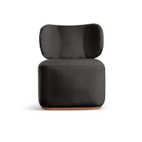 Poltrona Para Sala De Estar Moderna Sun Linho Preto 102