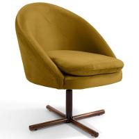 Poltrona Decorativa Base Xis Madeira Rafa C-279 Veludo Mostarda - Domi - 1