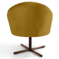 Poltrona Decorativa Base Xis Madeira Rafa C-279 Veludo Mostarda - Domi - 6