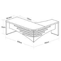 Mesa Para Escritório Em L Diretor Lado Esquerdo Nogal/preto - 2