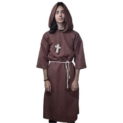 Fantasia De Padre Franciscano Juvenil Com Crucifixo Tamanho G