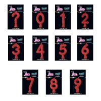 Vela De Aniversário Puro Glitter Vermelha Modelo 9 - 2