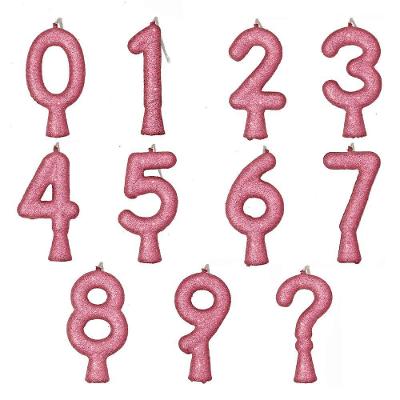 Vela De Aniversário Puro Glitter Rosa Modelo 8