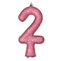 Vela De Aniversário Puro Glitter Rosa Modelo 8 - 5