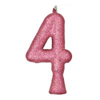 Vela De Aniversário Puro Glitter Rosa Modelo 8 - 7