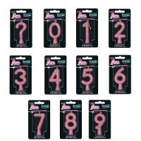 Vela De Aniversário Puro Glitter Rosa Modelo ? - 2