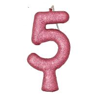 Vela De Aniversário Puro Glitter Rosa Modelo ? - 8