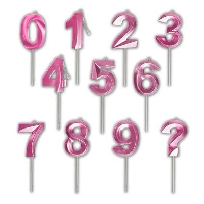 Vela De Aniversário Slim Metallic Pink Modelo ?