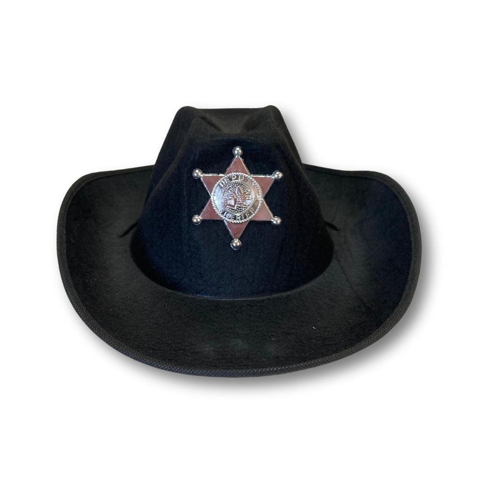 Chapéu De Xerife Preto Com Estrela Para Fantasias - 2