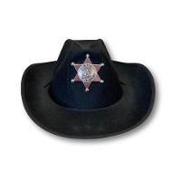 Chapéu De Xerife Preto Com Estrela Para Fantasias - 2