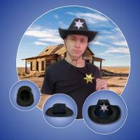 Chapéu De Xerife Preto Com Estrela Para Fantasias - 9