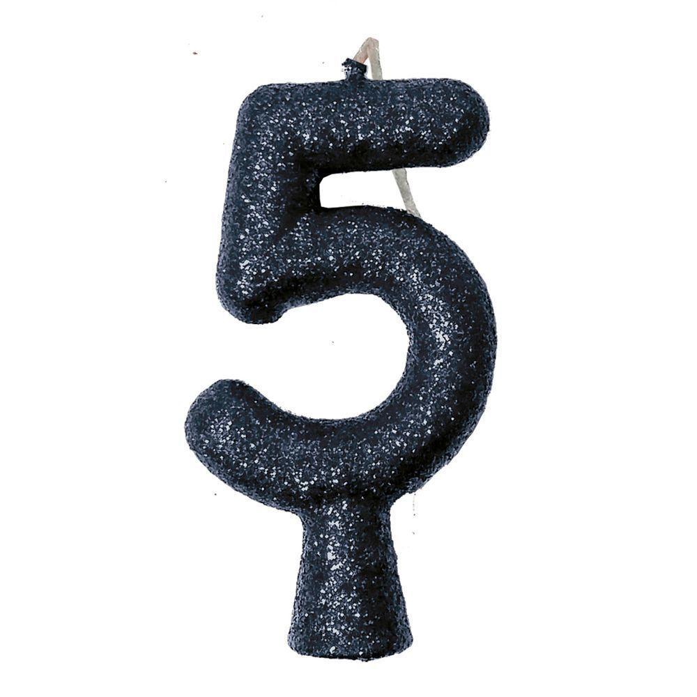 Vela De Aniversário Puro Glitter Preta Modelo 9 - 8