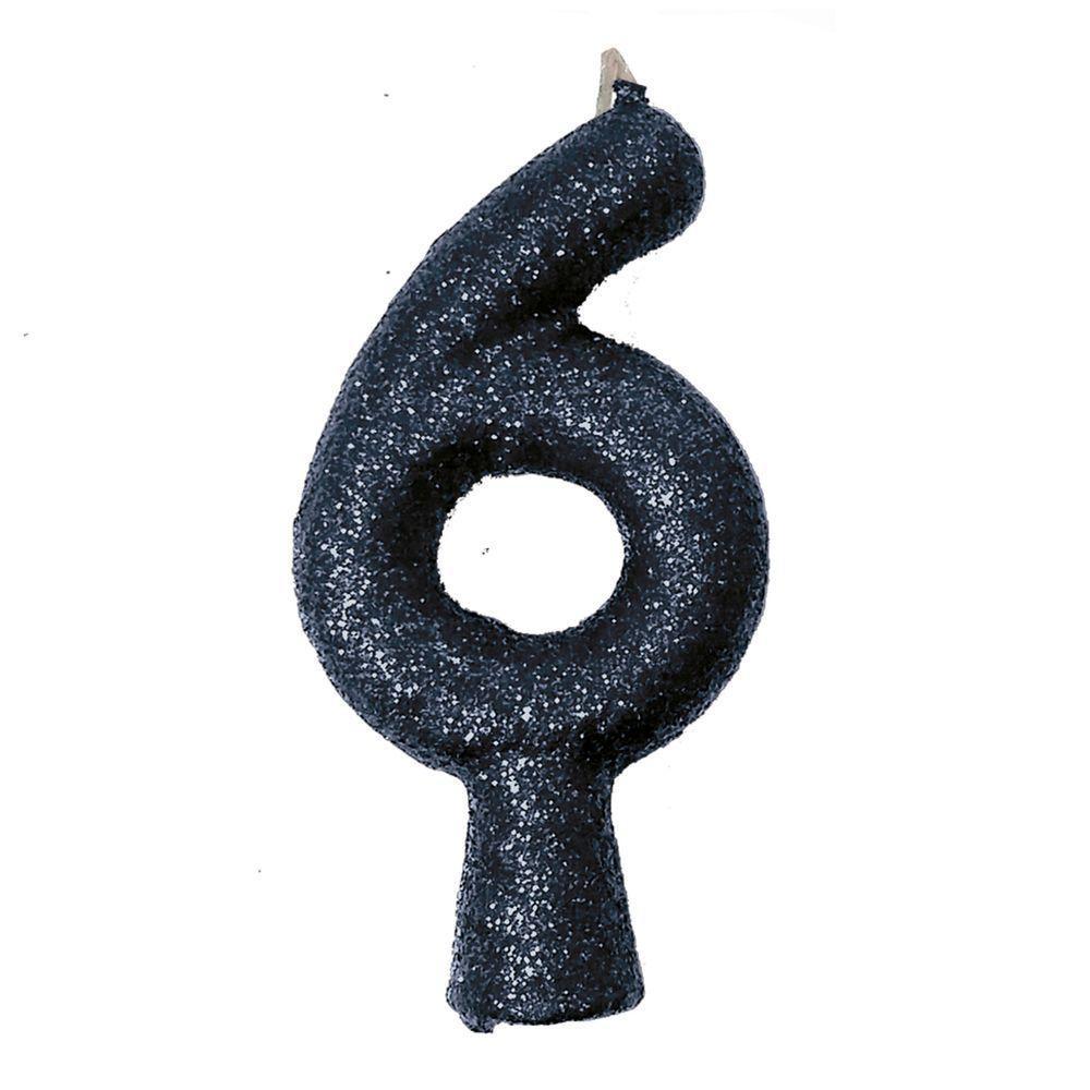 Vela De Aniversário Puro Glitter Preta Modelo 9 - 9