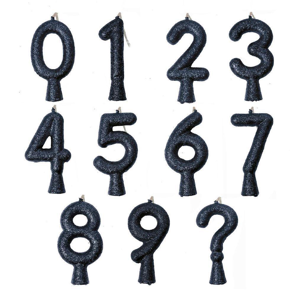 Vela De Aniversário Puro Glitter Preta Modelo 6 - 1