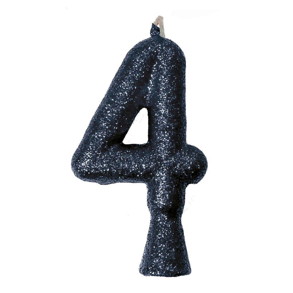 Vela De Aniversário Puro Glitter Preta Modelo 6 - 7