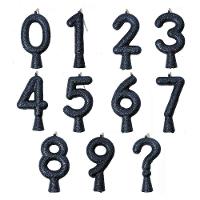 Vela De Aniversário Puro Glitter Preta Modelo 6 - 1