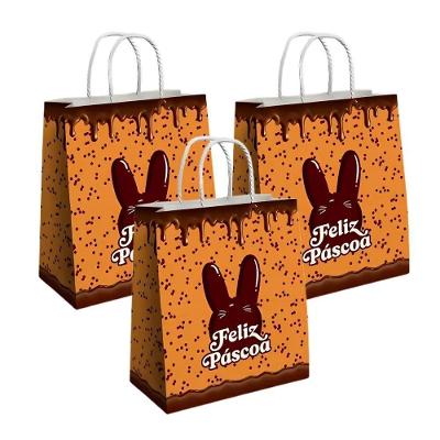 Sacola De Papel Choco Páscoa 29x25x14 - 3 Unidades