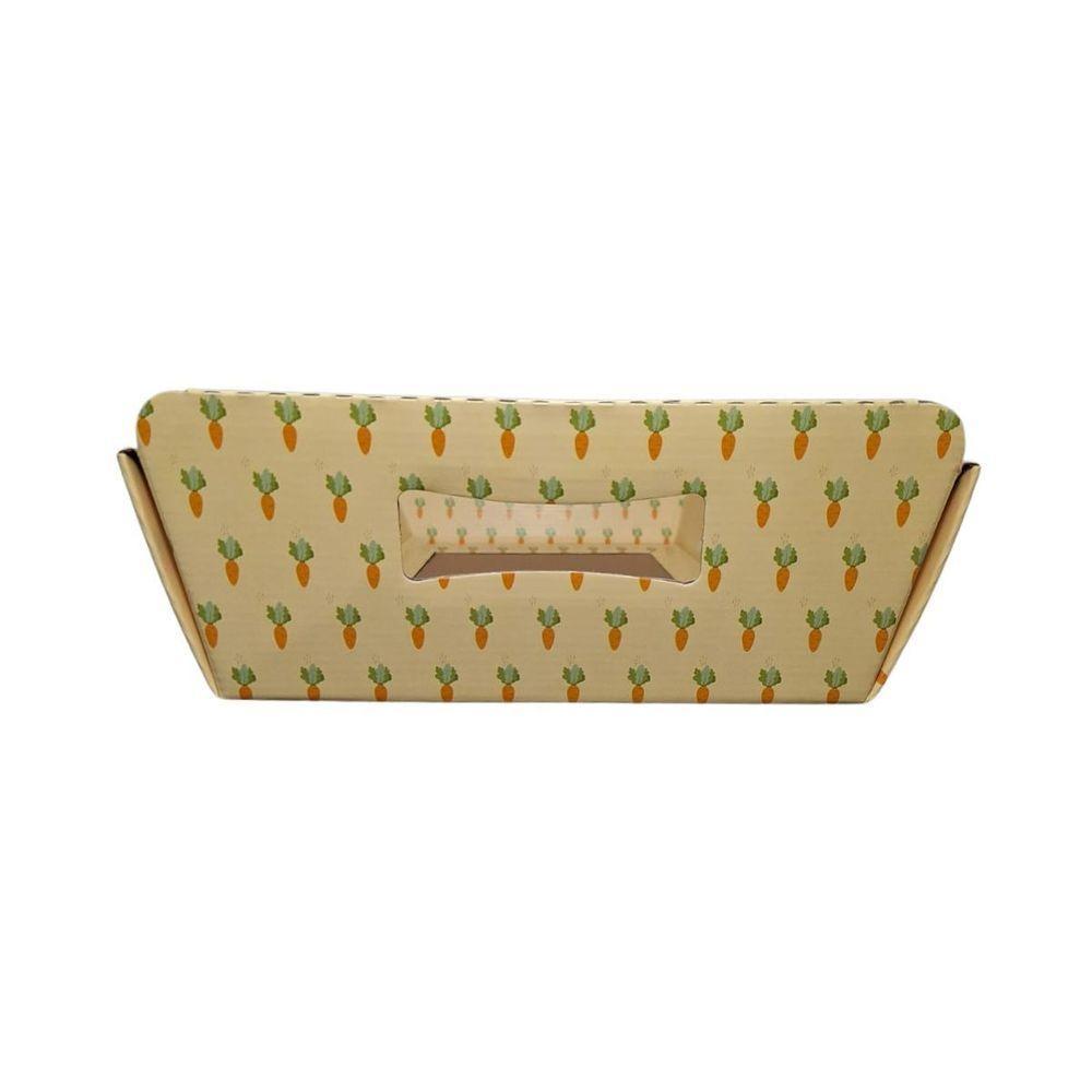 Cesta De Páscoa Com Alça Coelhos Pintando Ovos - 2