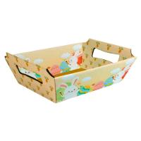 Cesta De Páscoa Com Alça Coelhos Pintando Ovos - 1