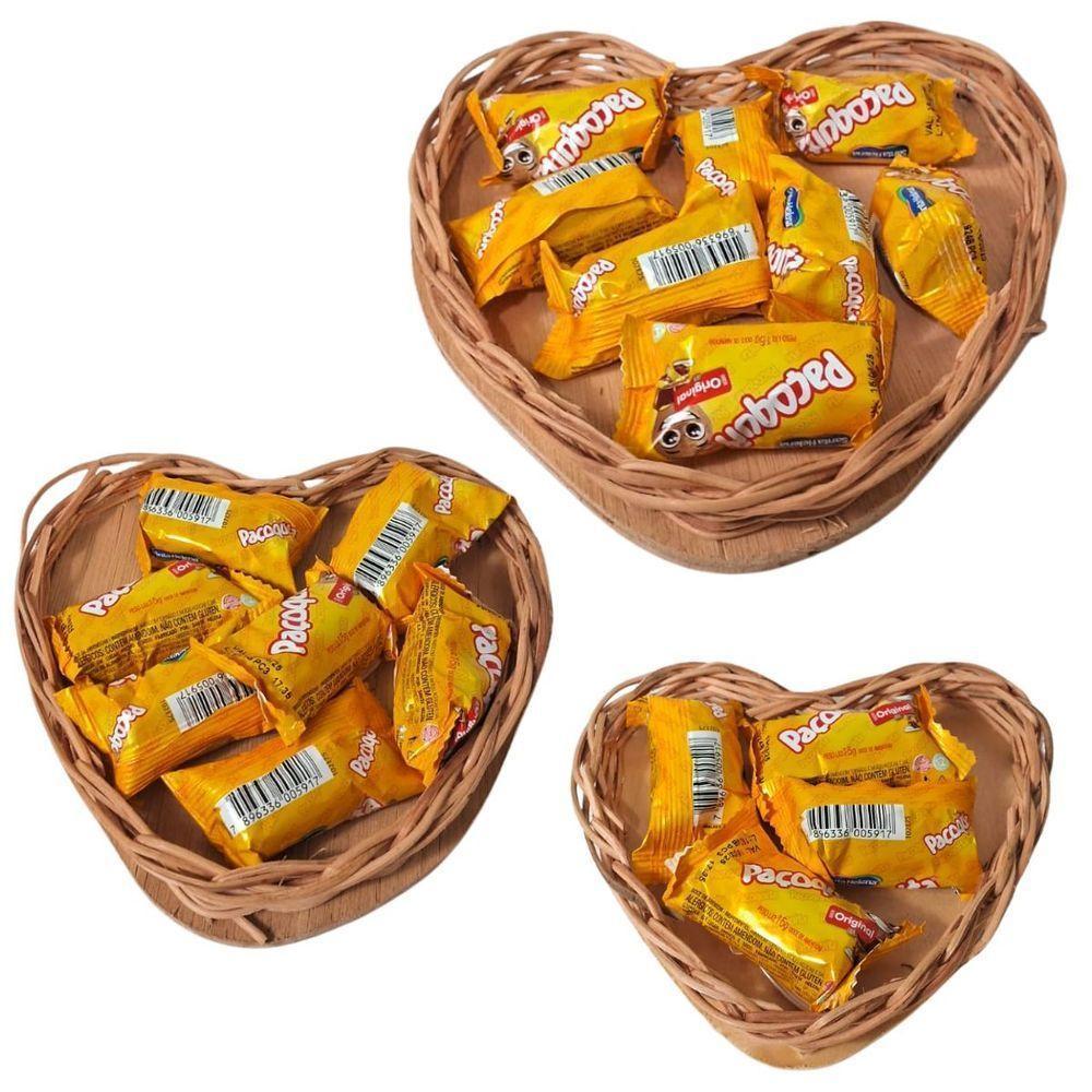 Kit Mini Cestas De Vime Coração Páscoa - 03 Unidades - 1