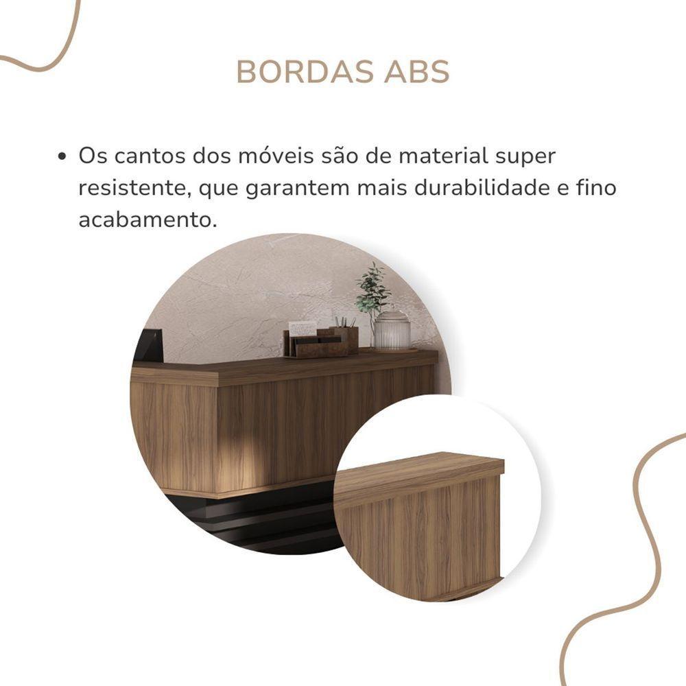 Balcão Para Escritório Atendimento/recepção Em L Nogal/preto - 3