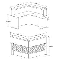 Balcão Para Escritório Atendimento/recepção Em L Nogal/preto - 2