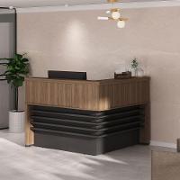 Balcão Para Escritório Atendimento/recepção Em L Nogal/preto - 6