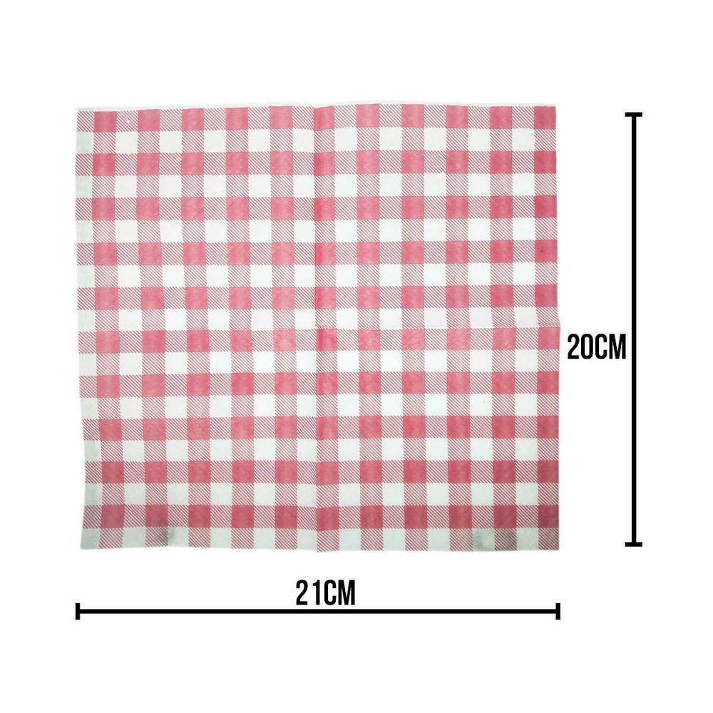 Guardanapo De Papel Xadrez Vermelho 20cm X 21cm - 50 Unidades - 2