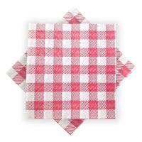 Guardanapo De Papel Xadrez Vermelho 20cm X 21cm - 50 Unidades - 1