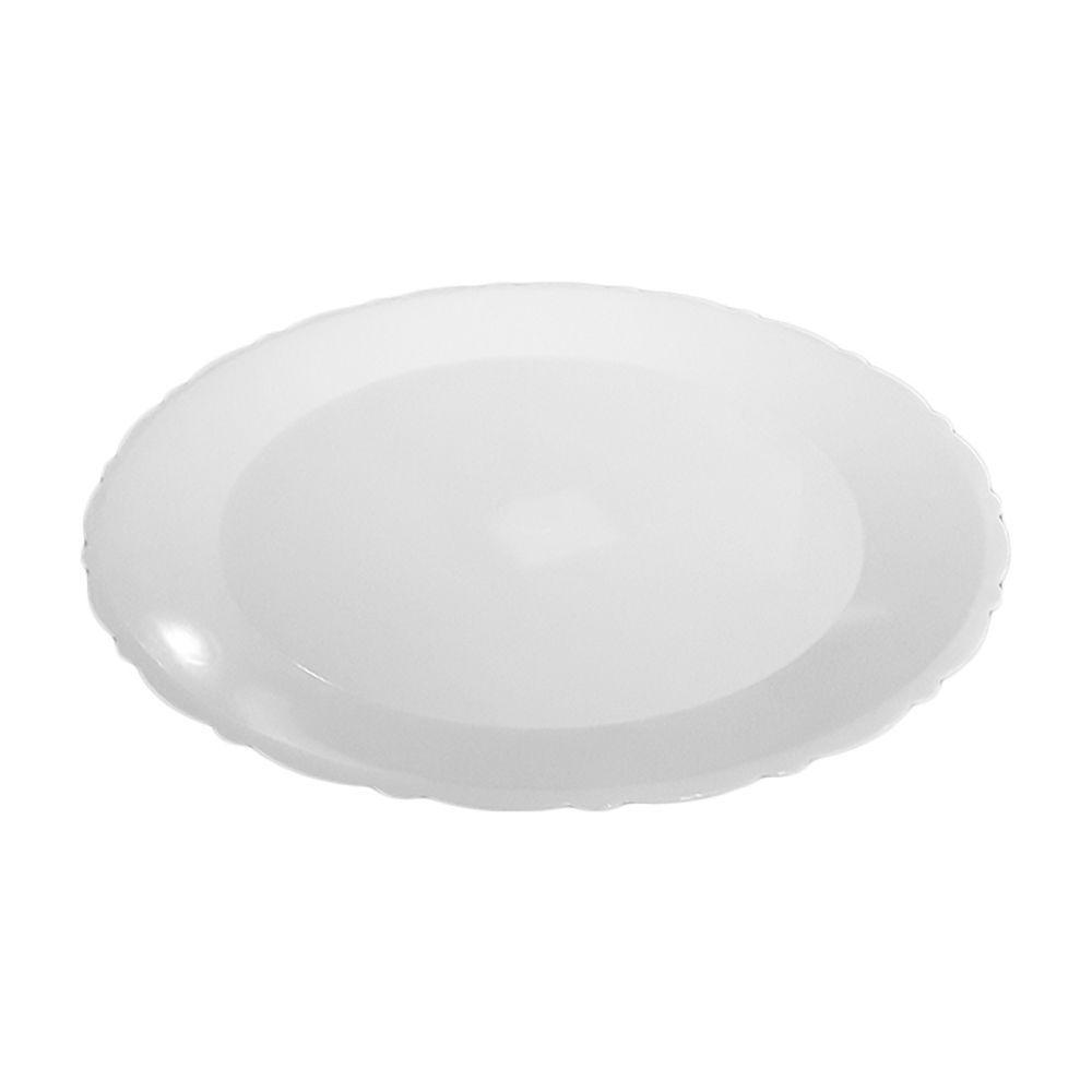 Bandeja Redonda Branca Com Borda Rendada - 27cm - 2