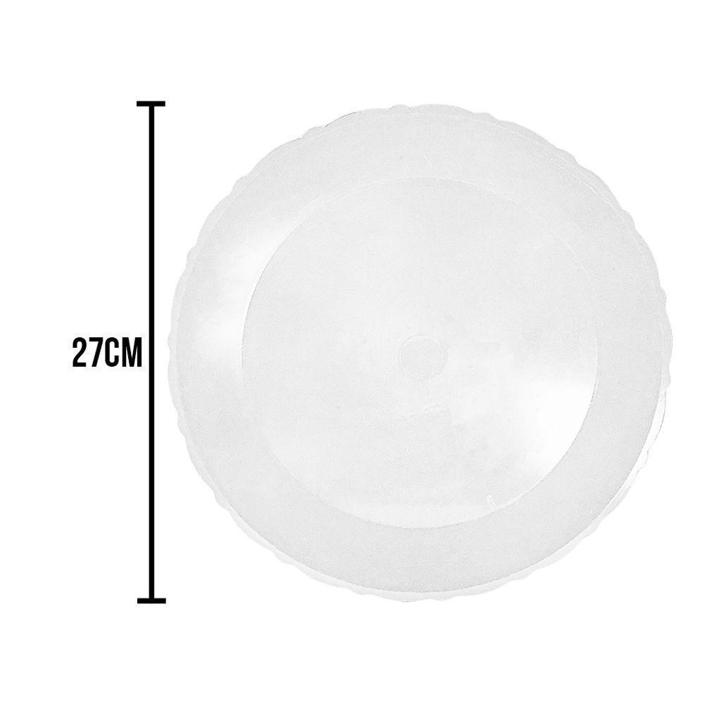 Bandeja Redonda Branca Com Borda Rendada - 27cm - 3