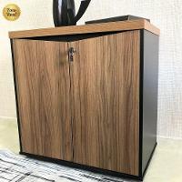 Balcão Para Escritório 2 Portas Com Chave Pequeno Nogal/preto - 10