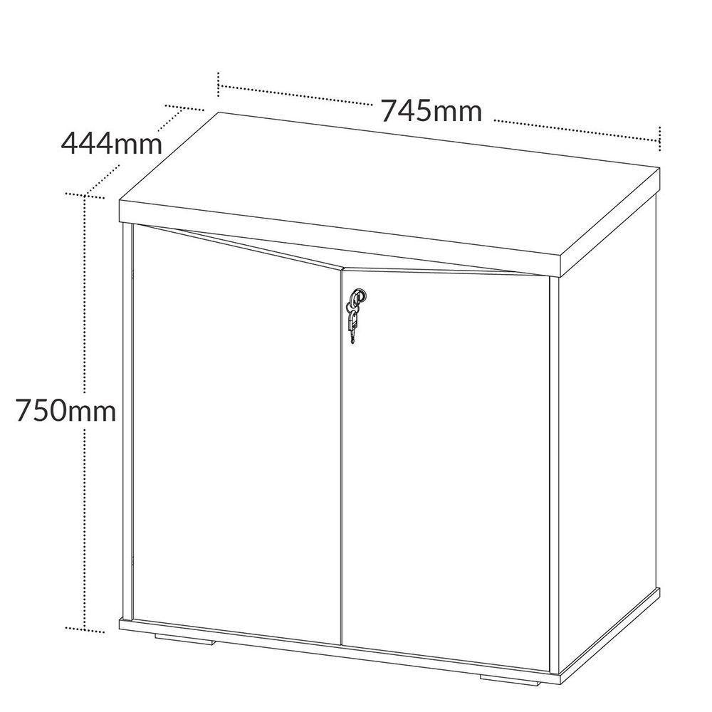 Balcão Para Escritório 2 Portas Com Chave Pequeno Freijó/branco - 3