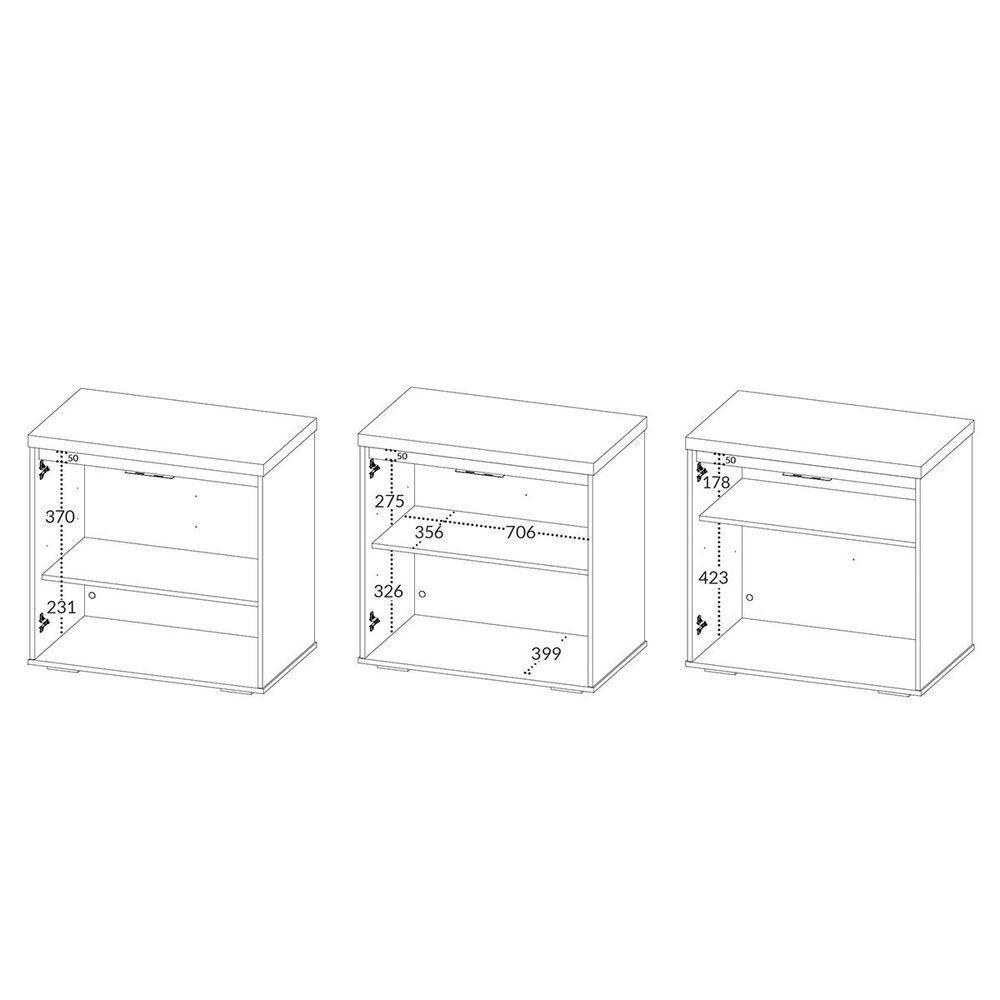 Balcão Para Escritório 2 Portas Com Chave Pequeno Freijó/branco - 4