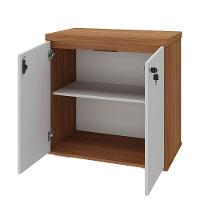 Balcão Para Escritório 2 Portas Com Chave Pequeno Freijó/branco - 2