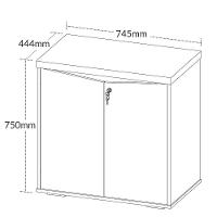 Balcão Para Escritório 2 Portas Com Chave Pequeno Freijó/branco - 3